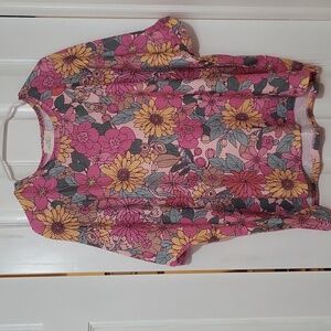 Womens dolman style shirt with flowers